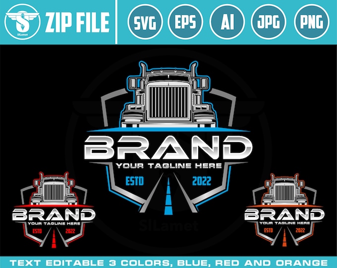 trucking svg, Trucking Company Logo, Moving Truck, Semi Truck, Trucking Brand, Truck Door Logo, Trucker Logo, trucking and road logo svg