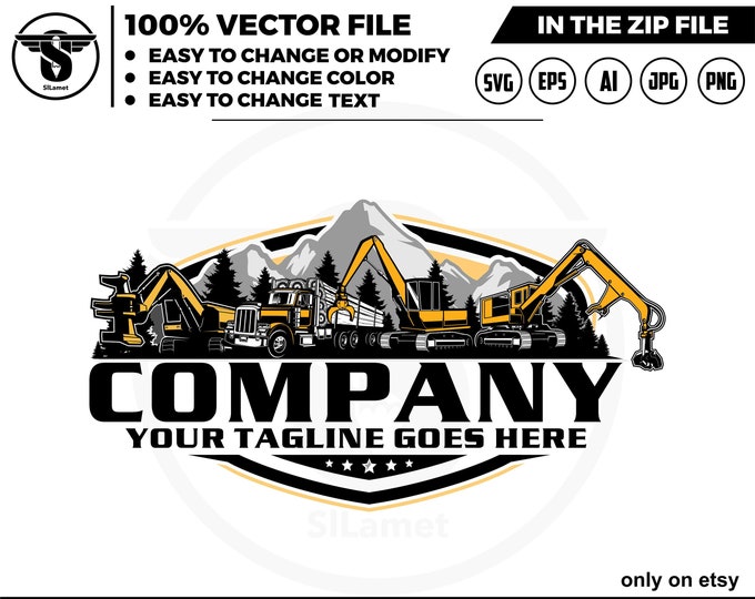 logging equipment logo - heavy logging equipment logo - Logging Machines logo