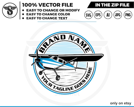 aircraft logo - Light aircraft logo - private planes logo - small planes logo - airplanes logo