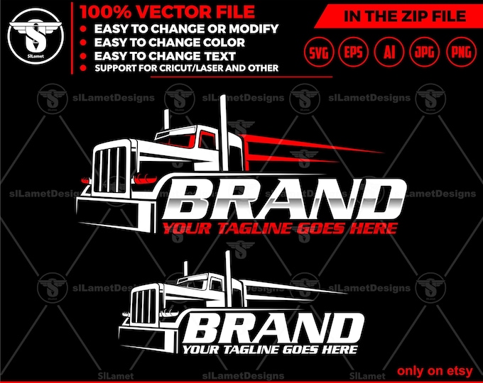 trucking svg, Trucking Company Logo, Moving Truck, Semi Truck, Trucking Brand, Truck Door Logo, Trucker Logo, trucking and road logo svg