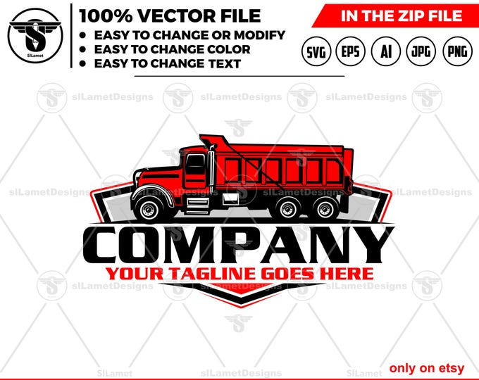 side view Dump Truck logo : Simple, Minimalist, Clean logo