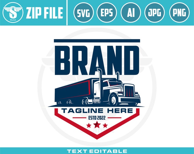 trucking svg, Trucking Company Logo, Moving Truck, Semi Truck, Trucking Brand, Truck Door Logo, Trucker Logo, trucking and road logo svg