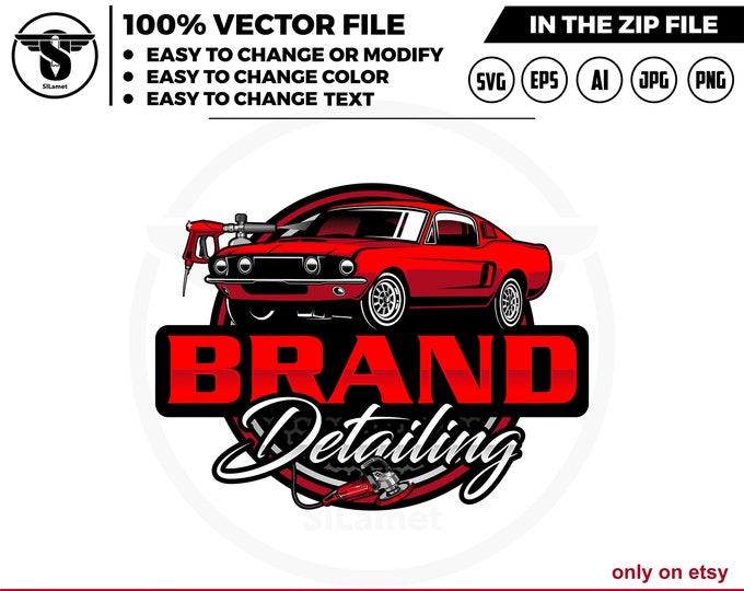 luxury cars auto detailing - sport car detailing logo template - Car Detailing Services logo - car wash logo