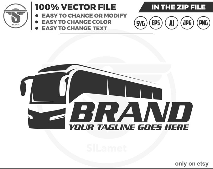 bus logo - transportation logo - bus city logo - interregional buses - buses logo