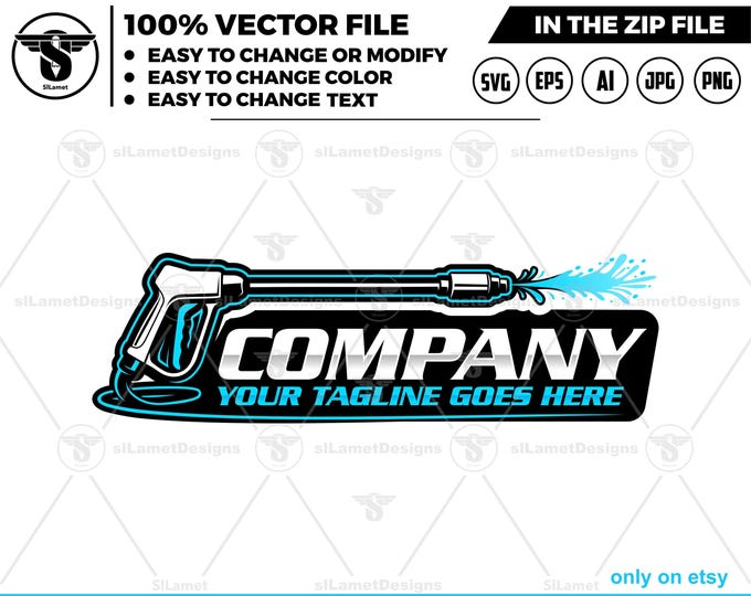 Pressure Washing logo - Pressure Wash logo - Wash House logo - house washing logo - wash logo - clean logo
