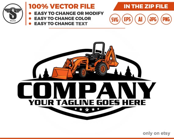 Kubota logo, Backhoe, Excavator , Skidsteer ,Farm Equipment, Tractor