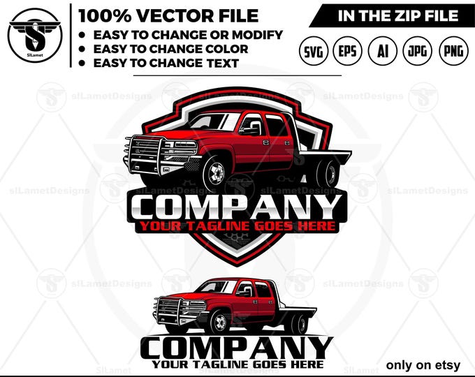 GMC truck logo - pickup truck logo template -  GMC pickup logo - GMC Sierra 3500 cab chassis