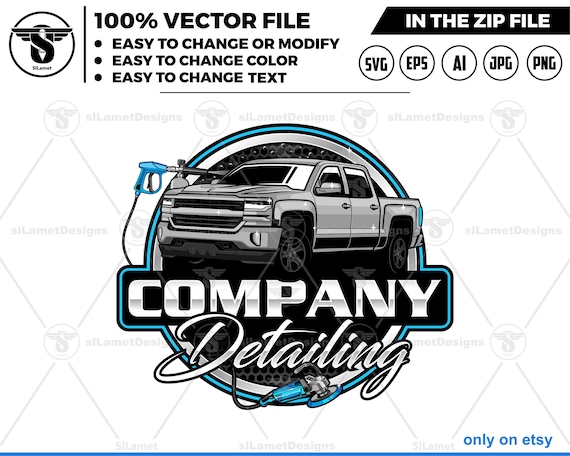 auto detailing - car detailing logo - Car Detailing Services logo - pickup wash logo template - car clean logo - pickup detailing logo