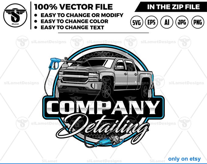 auto detailing - car detailing logo - Car Detailing Services logo - pickup wash logo template - car clean logo - pickup detailing logo