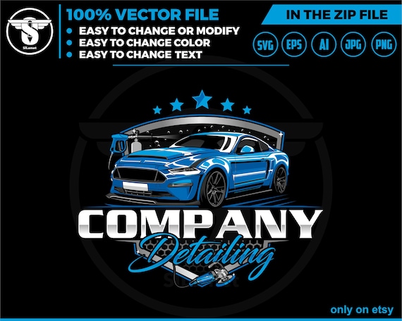luxury cars auto detailing - sport car detailing logo template - Car Detailing Services logo - car wash logo