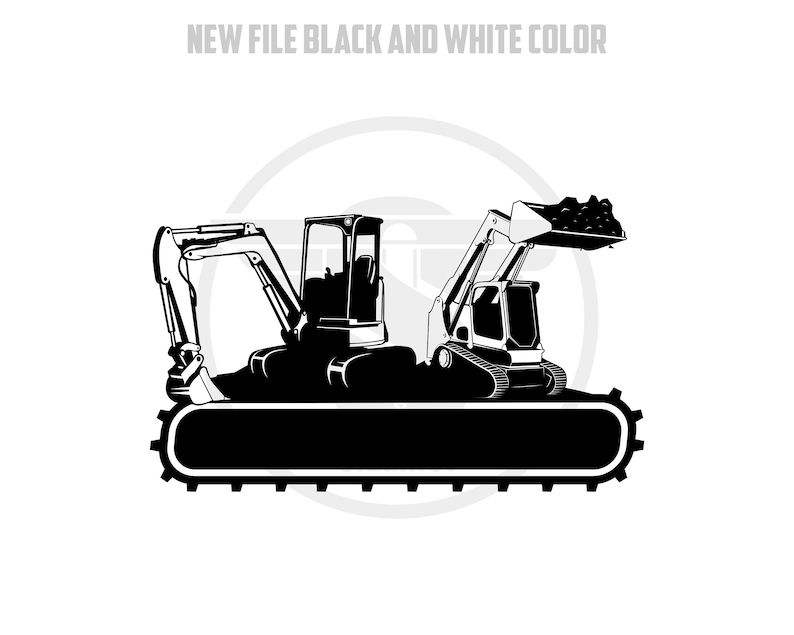 Skid Steer and Mini Excavator Logo Svg Skid Steer Bulldozer Etsy