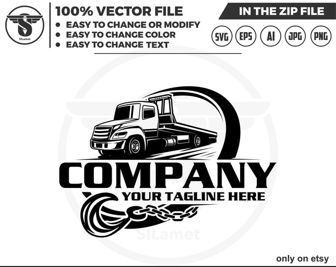 flatbed towing silhouette logo, towing truck logo, towing logo template, tow truck 18 wheeler, tow truck logo, towing service logo, tow car