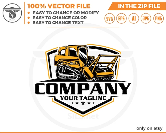 skid steer brush mulcher logo - skid steer mulcher attachment logo