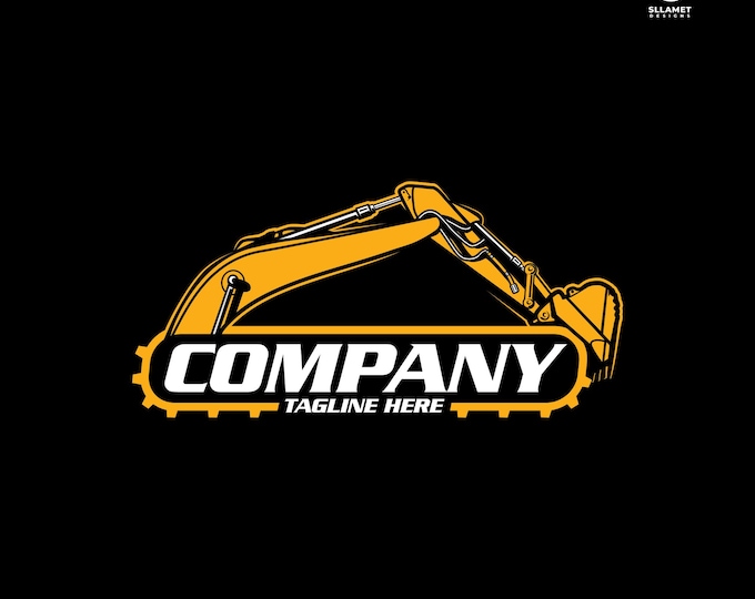 Excavator Arm Logo, Editable Vector Logo for Construction & Heavy Equipment Branding (SVG AI)