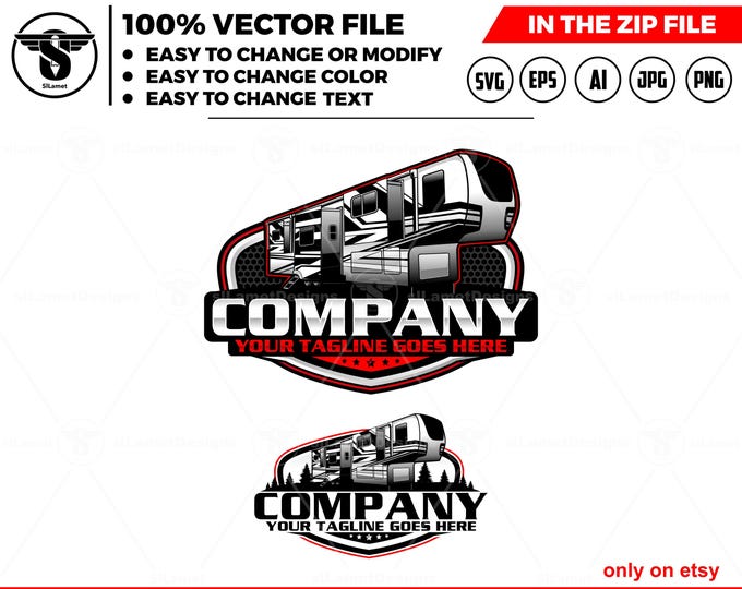 RV Trailer Logo Design - travel trailer, small campers, Fifth Wheel svg :Forest River Riverstone