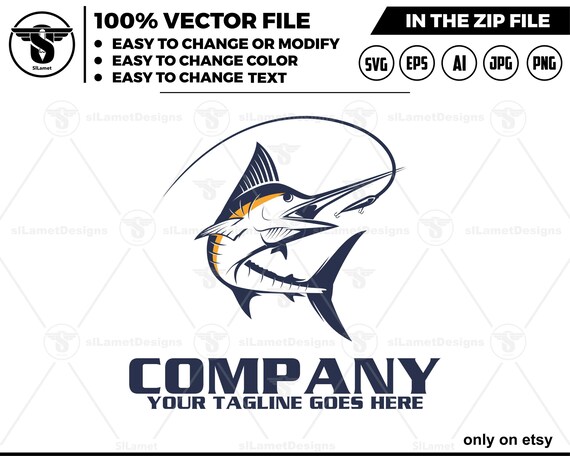 Fishing logo, marlin and sailfish Fishing logo, tuna Fishing Logo - boat Fishing logo