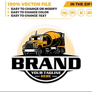 Mixer Truck logo - Cement Mixer Truck logo - Concrete Mixer Truck - truck cemente mixer concrete illustration