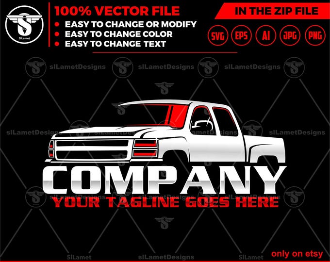 CHEVY pickup truck logo - Chevrolet truck logo - pickup truck logo template - 2008 Chevy Silverado 1500