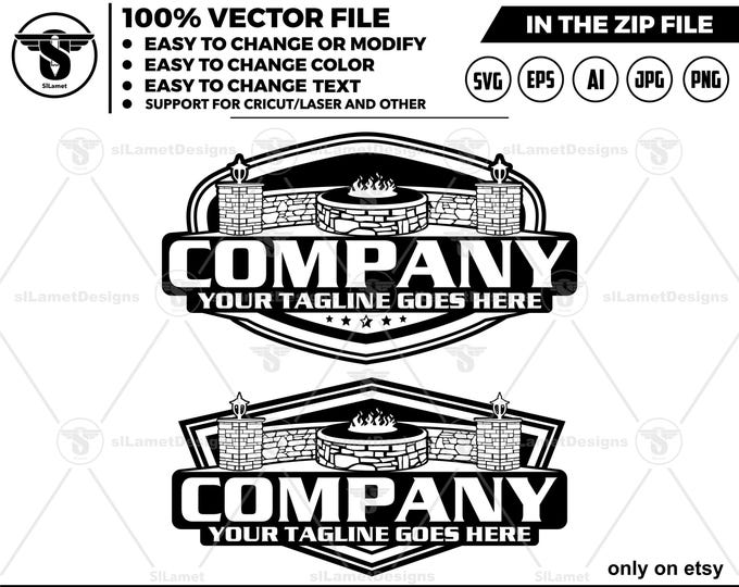 hardscaping fire pit logo - hardscaping logo - hardscaping service logo