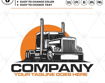 Semi Truck Logo SVG: Trucking Company Brand Design (Digital Download)