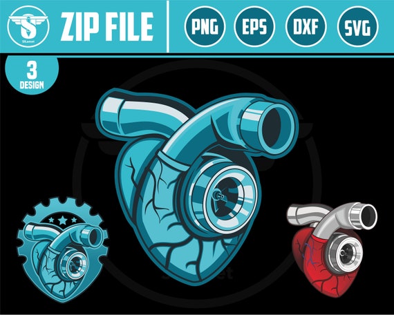 turbo heart SVG, turbo SVG, Turbo Power Svg, Turbo Charger Engine Car Svg, Turbo Charger Mechanic Engine Svg, Turbo Sticker Svg, Png, AI Dxf