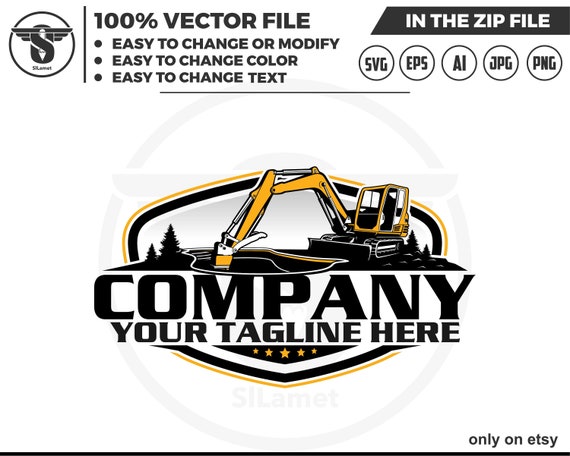 excavator pool logo - excavating pool logo