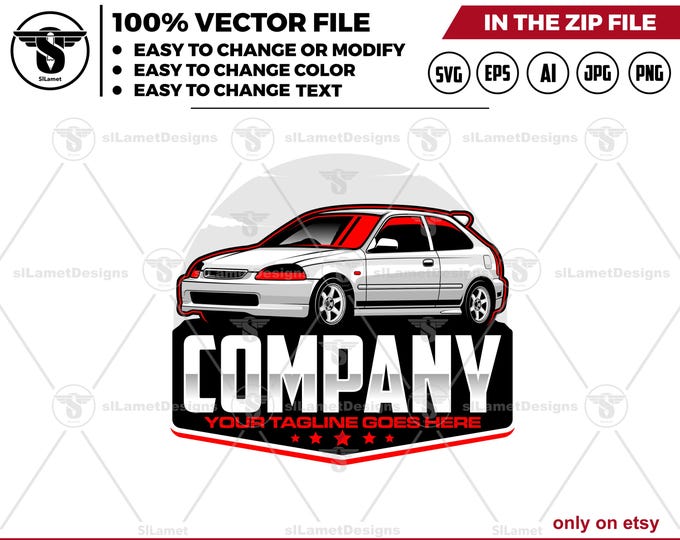 Automotive logo Template :Honda civic Type-R Ek9  (Digital Download)