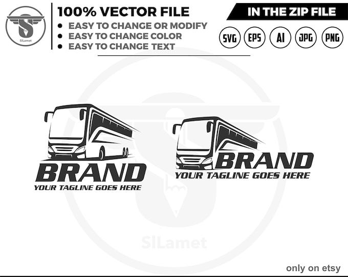 bus logo - transportation logo - bus city logo - interregional buses - buses logo