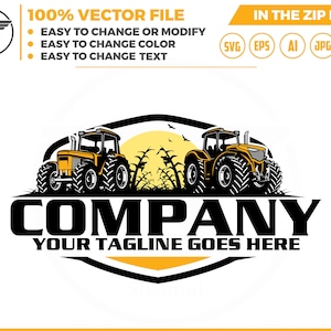Tractor Farm Logo Template - farm logo- tractor logo - farming tractor logo