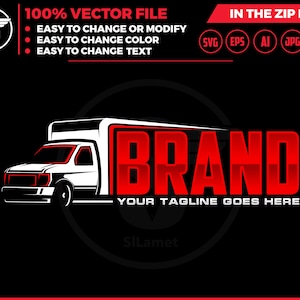 Box Truck Logo Template: Delivery Vehicle Graphic (Digital Download)