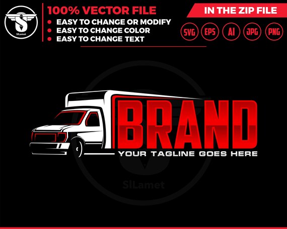 box truck logo - delevery truck logo template