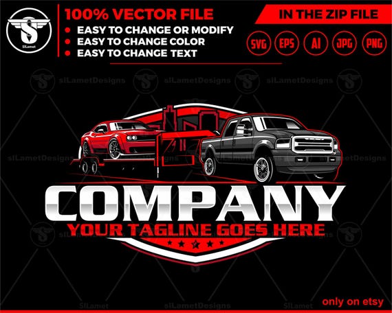 hotshot logo - pickup and flatbed trailer logo - truck towing logo - towing Company Logo - hauler trailer logo - 2002 Ford F-350 Super duty