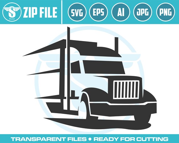 Semi Truck Trailer svg, Truck Driver Trucker Big Rigg 18 Wheeler Semi Tractor Trailer Shipping Trucking Logo .SVG Vector Cricut Cut Cutting