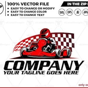 Logo Racer, Go Kart SVG, Logo Go Kart, Wyścigi Go Kart, GoKart Racer, karting, svg do druku Vinyl/Naklejka, Pliki do cięcia dla Cricut, Wektor