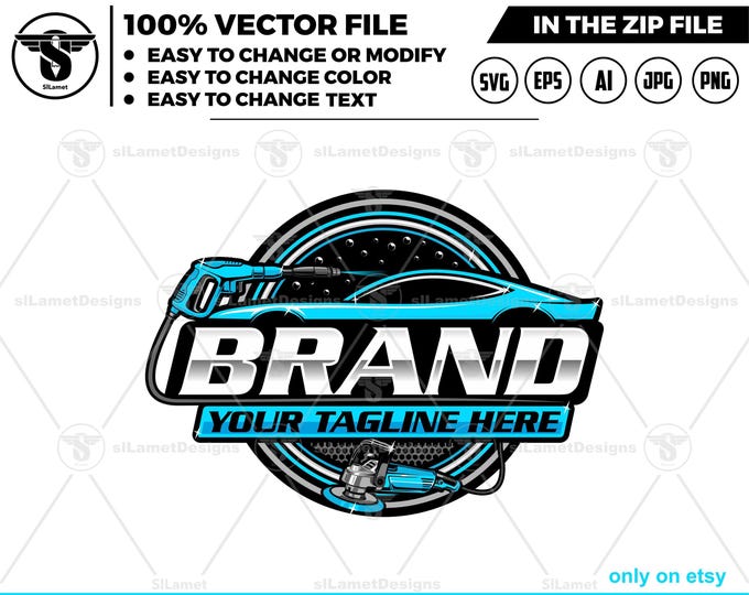 auto detailing - car logo template - Car Detailing Services logo - car wash logo template - car clean logo - auto detailing logo SVG - auto
