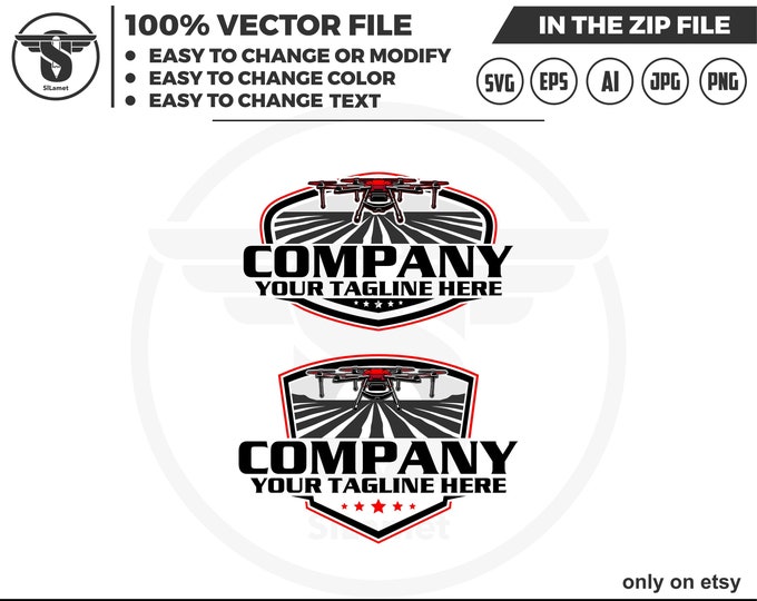 agricultural drones logo - Agriculture drone fly to sprayed logo - farm drones logo