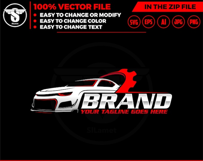 car repair logo template, car repair svg , auto fix logo, auto repair logo, car service logo, gear car logo, automotive logo SVG FILE