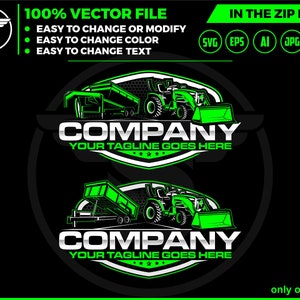 tractor and dump trailer logo - Bumper Pull Dump Trailer logo - dump trailer logo - trailer towing logo