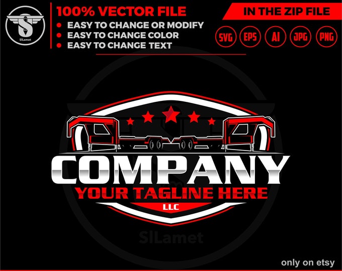 flat bed trailer logo, flat bed trailer rental logo, trailer rental logo , towing trailer logo