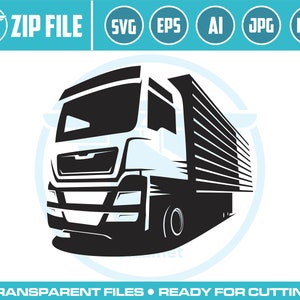 Semi Truck Trailer SVG: Big Rig Vector Cut File (Digital Download)