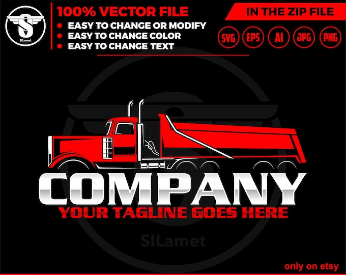 dump truck trailer logo, Truck logo Svg, american dump truck logo, trucking logo, industry, heavy, machinery, trailer dump truck