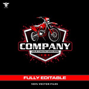 Dirt Bike-logotyp: Helt redigerbar, terrängmotorcykel SVG-vektordesign
