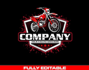Dirt Bike Logo: Fully Editable, Off Road Motorcycle SVG Vector Design