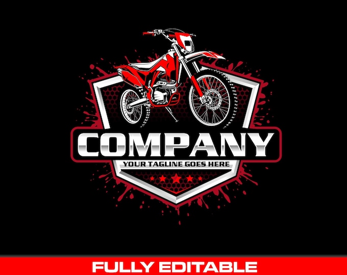 Dirt Bike Logo: Fully Editable, Off Road Motorcycle SVG Vector Design
