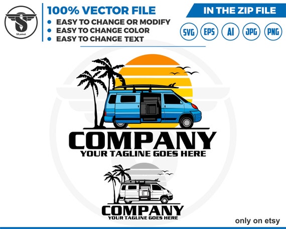 campervan svg, Camper van logo, travel van car, camper van vector isolated logo design