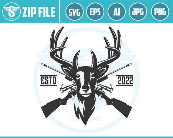 Deer Hunting logo, Deer svg, Deer Hunting svg , Hunting  Instant Download,SVG, PNG, EPS, dxf, jpg digital download Image Cut File for Cricut