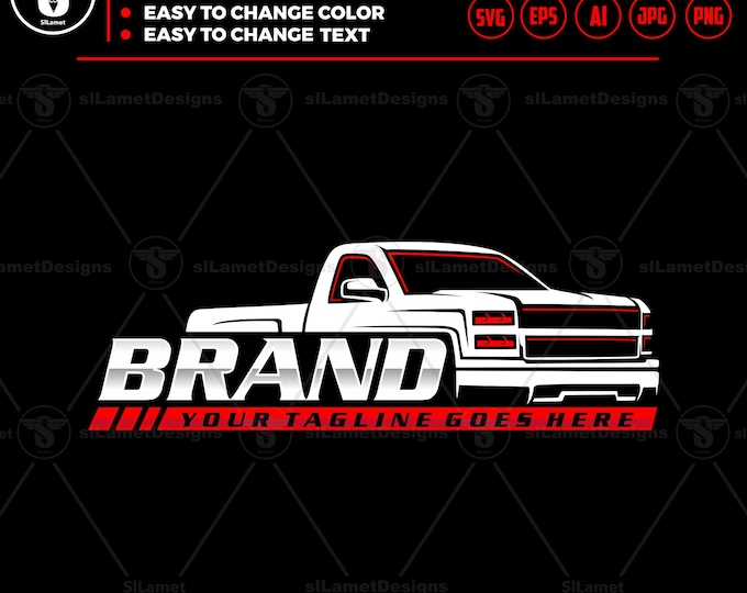Chevrolet Truck Logo Template: pickup truck vector, svg, eps