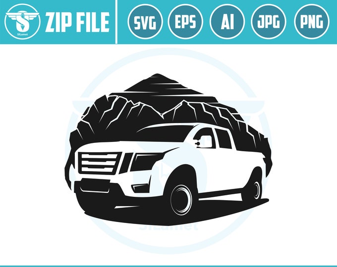 pickup truck offroad Logo, travel pickup, pickup truck Logo, pickup truck svg, pickup truck tshirt, silhouette SVG Vector Cricut Cut Cutting