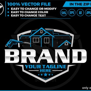 Pressure Wash Logo: House Washing Design (Digital Download)