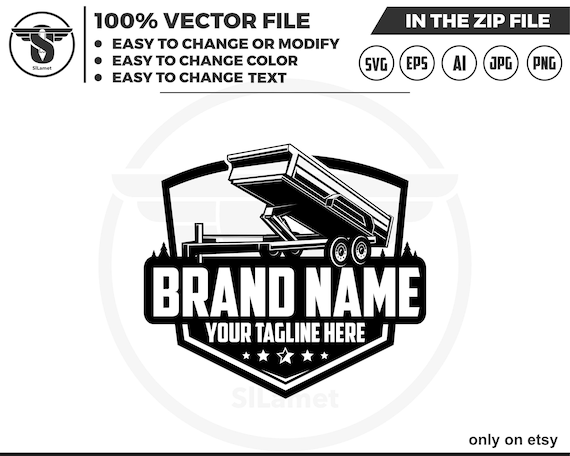 dump trailer silhouette - Bumper Pull Dump Trailer logo - dump trailer logo - trailer towing logo